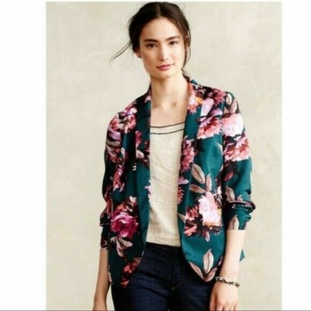 Anthropologie Cartonnier Rihan Floral Blazer